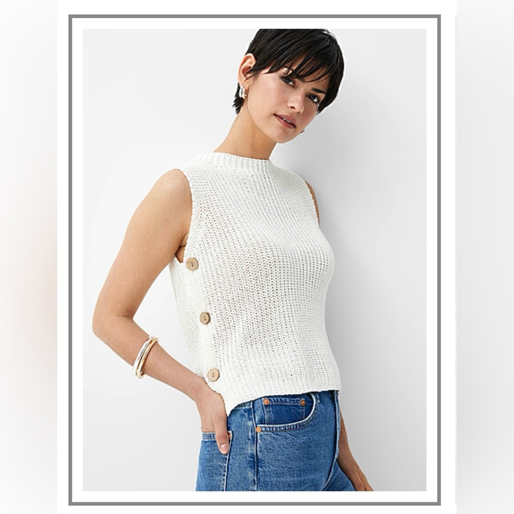 Simons side buttons knit tank